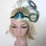 Peacock Feather 1920s Inspired Burlesque Showgirl..