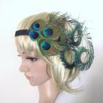 Peacock Feather 1920s Flapper Style Headband